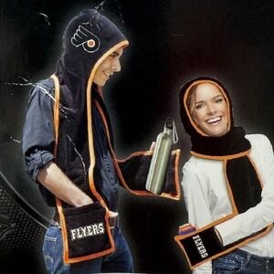 NHL Philadelphia Flyers Hoodie Scarf with Pockets Holiday‎ Gift Hockey Fan, NEW